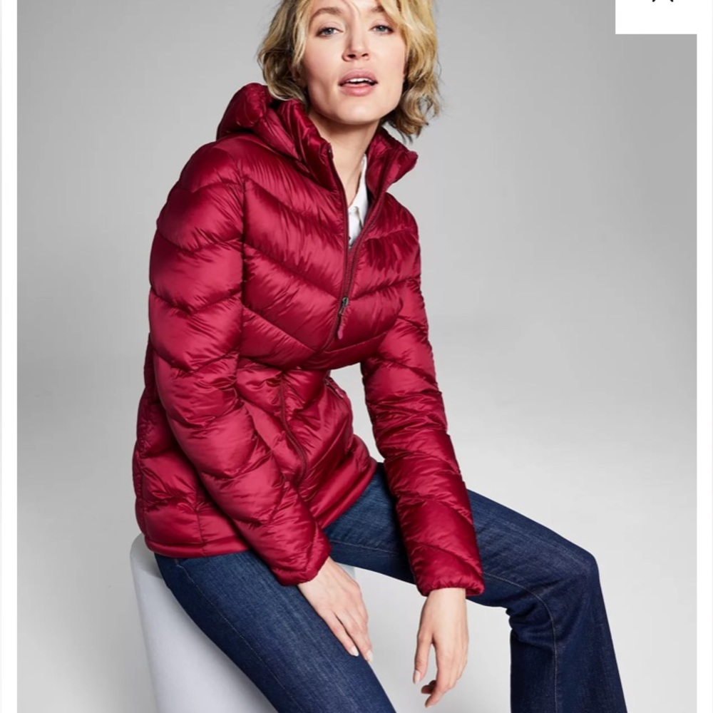 NEW Charter Club Women’s Packable Hooded Jacket / Coat Size L